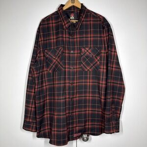 Born Scum Out for Blood Flannel Men's 3XL Black Red Skull NWOT Biker Goth Grunge
